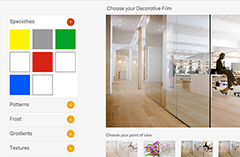decorative film viewer for commercial